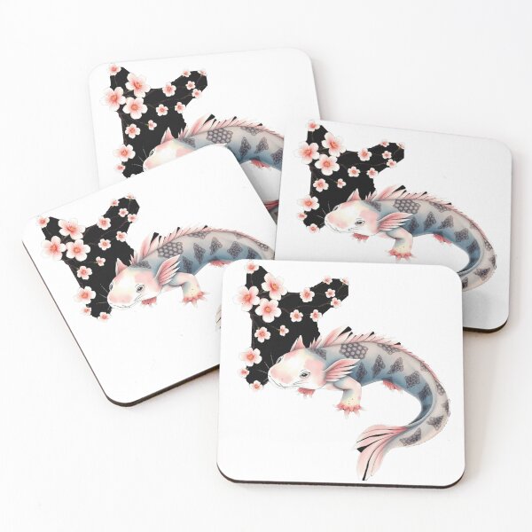 Item preview, Cute Koi Fish with Cherry Blossoms Japanese Watercolor Art Print - Kawaii Sakura Carp Illustration designed and sold by EllDAV777.