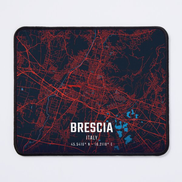 Item preview, Brescia Red & Blue Minimalist Map designed and sold by HomeLivingCo.