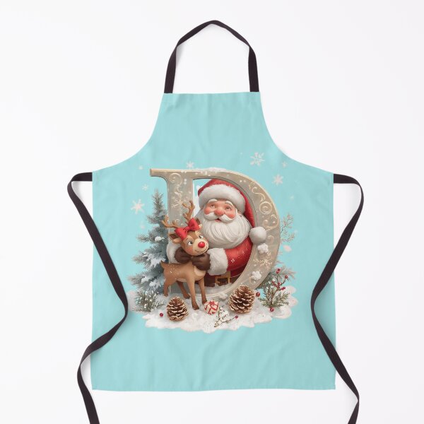 Item preview, Santa & Reindeer Monogram Letter D – Whimsical Christmas Holiday Alphabet Design designed and sold by AmenAlways.