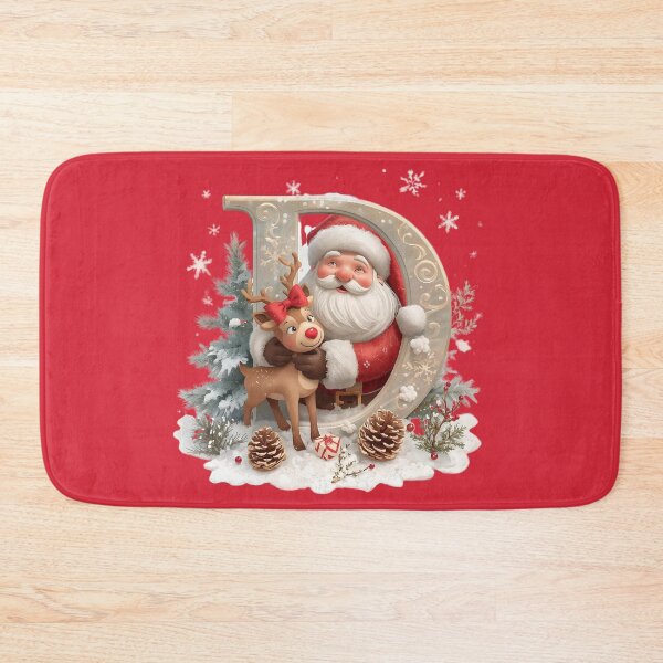Item preview, Santa & Reindeer Monogram Letter D – Whimsical Christmas Holiday Alphabet Design designed and sold by AmenAlways.