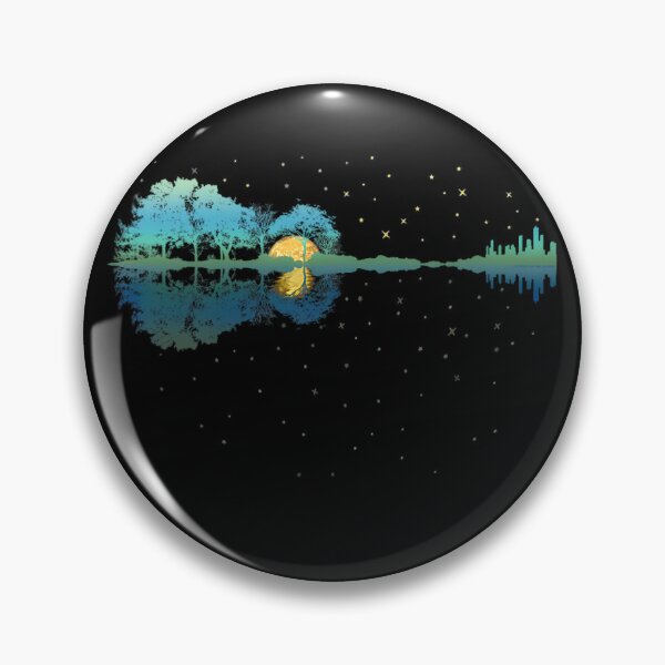 Item preview, Guitar Lake Reflections Night Sky and Moon Guitar 		 designed and sold by ekoenebrqp6.