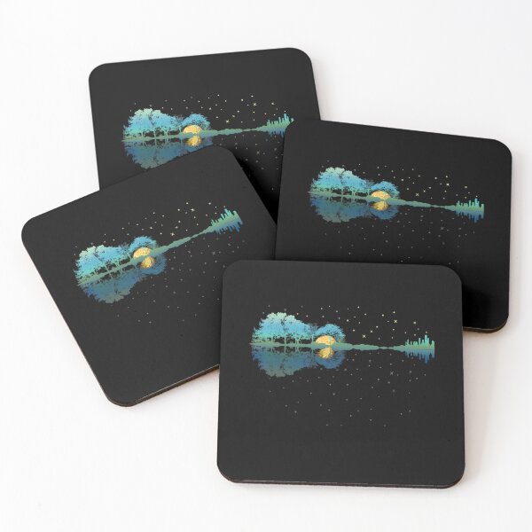 Item preview, Guitar Lake Reflections Night Sky and Moon Guitar 		 designed and sold by ekoenebrqp6.