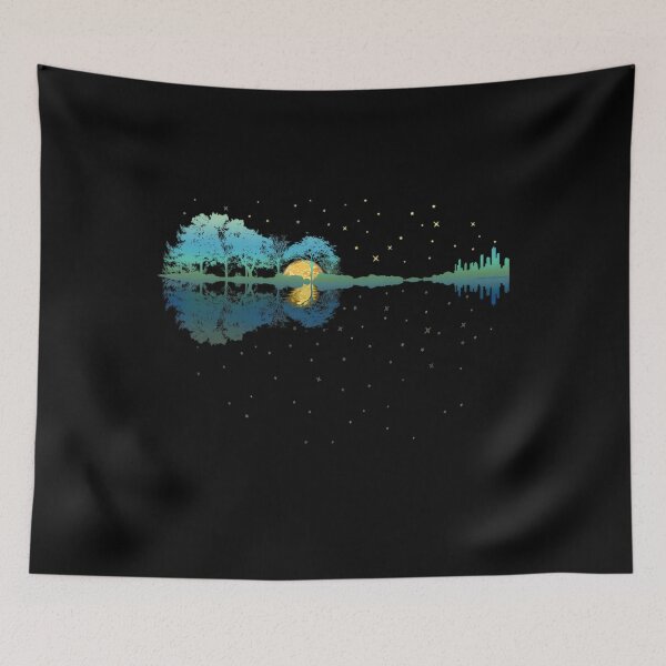 Item preview, Guitar Lake Reflections Night Sky and Moon Guitar 		 designed and sold by ekoenebrqp6.