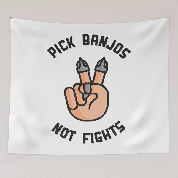 Item preview, Pick Banjos Not Fights Peace Sign With Finger-Picks 	 	 designed and sold by jrhtvonp60.