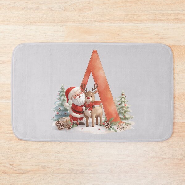 Item preview, Cute Santa & Reindeer Monogram Letter A – Cozy Christmas Holiday Design for Gifts & Decor designed and sold by AmenAlways.