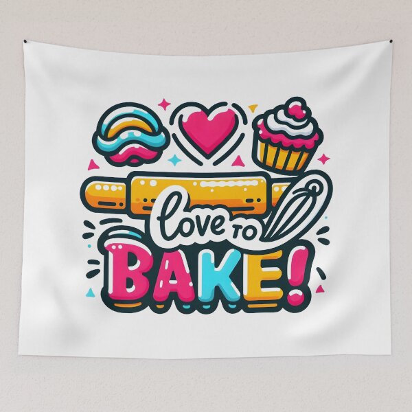 Item preview, Love to Bake Cartoon Baking Art Design for Bakers. designed and sold by The-T-In-Retro.