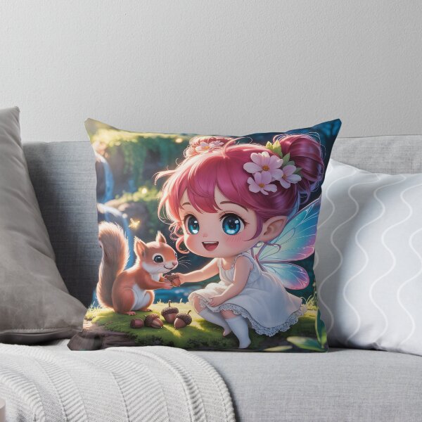 Item preview, Chibi fairy is feeding a cute squirrel designed and sold by BohoShopHU.