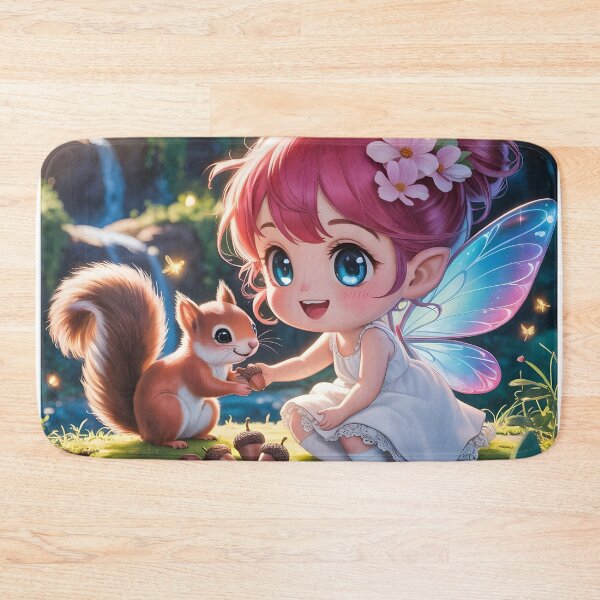 Item preview, Chibi fairy is feeding a cute squirrel designed and sold by BohoShopHU.