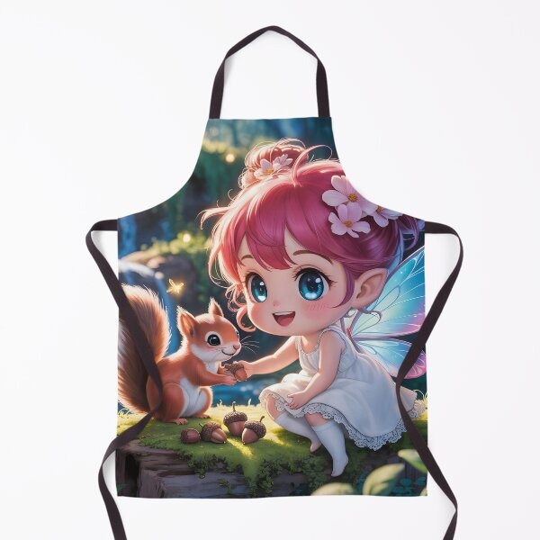 Item preview, Chibi fairy is feeding a cute squirrel designed and sold by BohoShopHU.