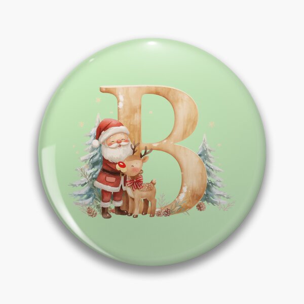 Item preview, Cute Santa & Reindeer Monogram Letter B – Festive Christmas Holiday Design for Gifts & Decor designed and sold by AmenAlways.
