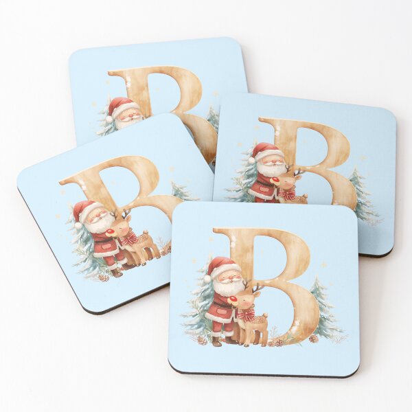 Item preview, Cute Santa & Reindeer Monogram Letter B – Festive Christmas Holiday Design for Gifts & Decor designed and sold by AmenAlways.