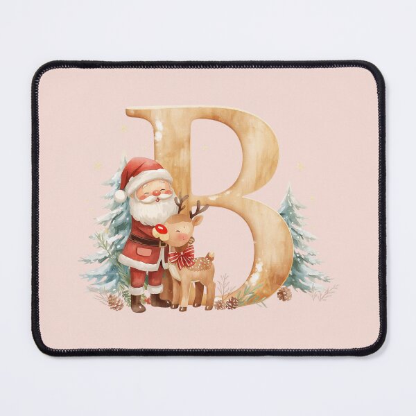 Item preview, Cute Santa & Reindeer Monogram Letter B – Festive Christmas Holiday Design for Gifts & Decor designed and sold by AmenAlways.