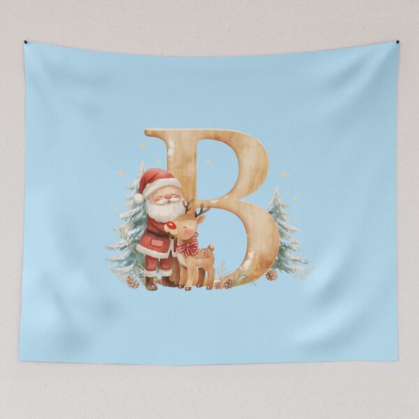 Item preview, Cute Santa & Reindeer Monogram Letter B – Festive Christmas Holiday Design for Gifts & Decor designed and sold by AmenAlways.
