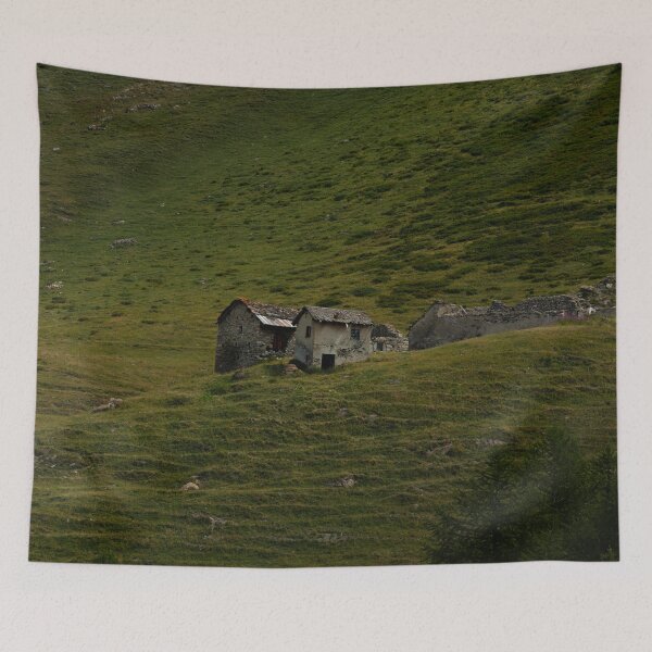 Item preview, Rustic Alpine Stone Huts in Verdant Meadow designed and sold by asun5.