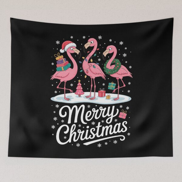 Item preview, Merry Christmas Hat Santa Flamingo Xmas designed and sold by CookWorldLaughs.