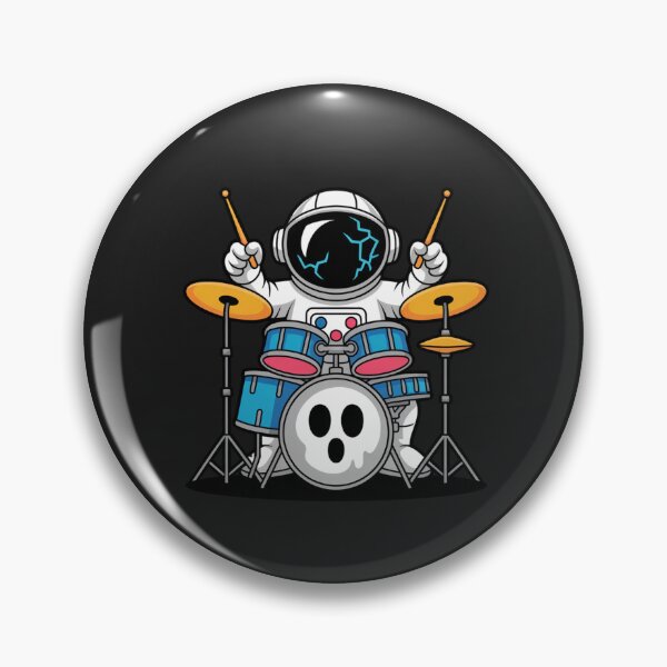 Item preview, Ghost Drum Astronaut T-Shirt – Funny Halloween Music Space Design designed and sold by ColorSplash123.