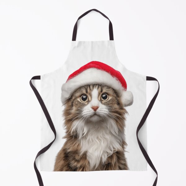 Item preview, American Curl cat with Christmas Hat – Festive American Curl cat Xmas Design designed and sold by LazyOwlStore.