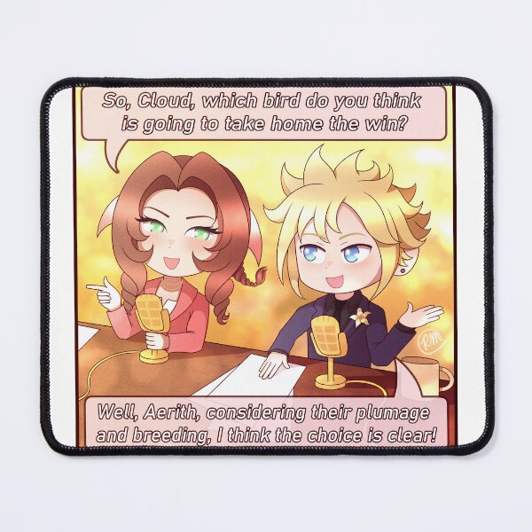 Item preview, Cloud and Aerith - Chocobo Announcing Clerith designed and sold by RyMoltArt.