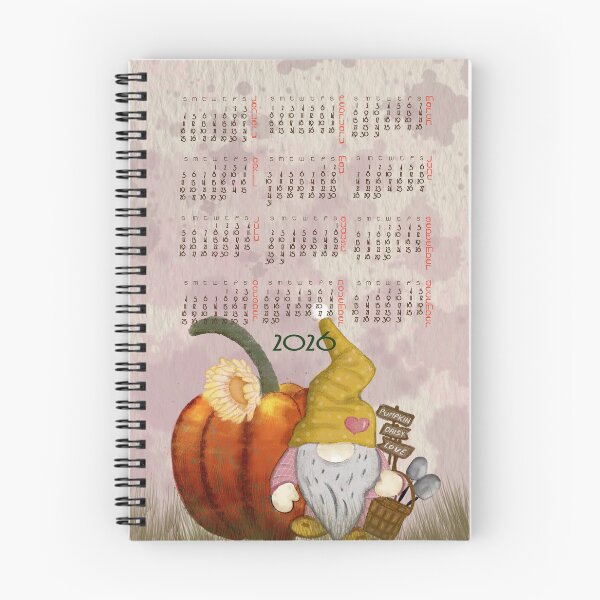 Item preview, Calendar 2026 gnome and pumpkin designed and sold by PerlaDesignArt.