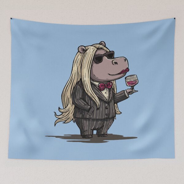 Item preview, Hippo in Suit Design designed and sold by idgafstudio.ch.