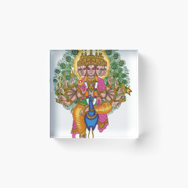 Item preview, Lord Skanda on Peacock Digital Painting | Hindu Devotional Wall Art | Kartikeya Artwork designed and sold by Harshit_Digital_Arts.