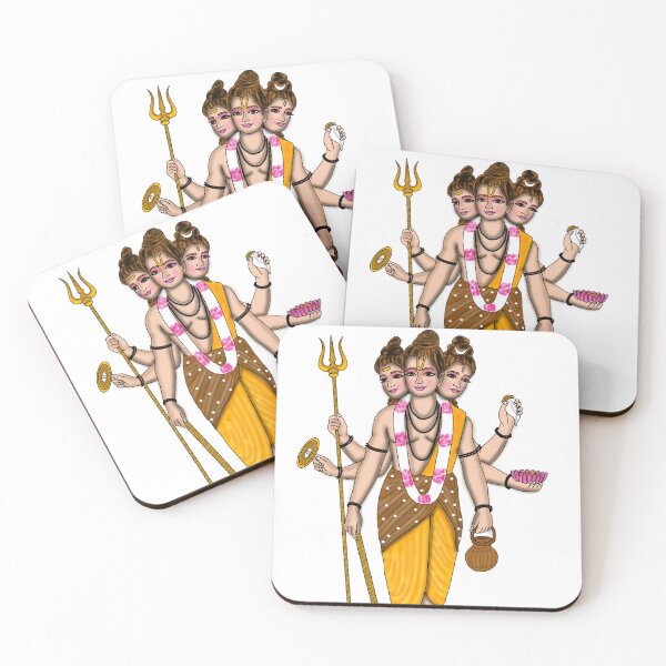 Item preview, Lord Dattatreya Digital Artwork | Hindu Trinity Guru Illustration | Spiritual Wall Art designed and sold by Harshit_Digital_Arts.