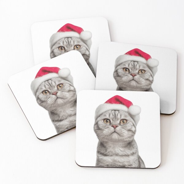 Item preview, American Shorthair cat with Christmas Hat – Festive American Shorthair cat Xmas Design designed and sold by LazyOwlStore.
