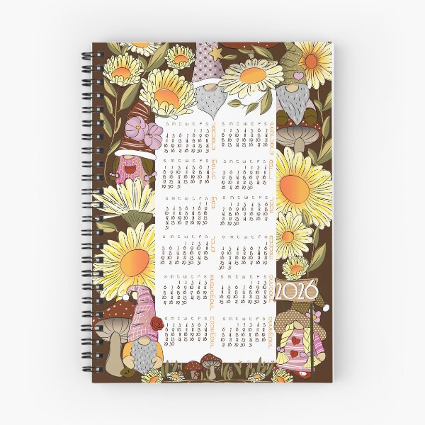 Item preview, Gnomes in a field of daisies Calendar 2026 designed and sold by PerlaDesignArt.