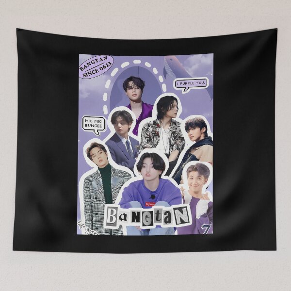 Item preview, Bangtan Since 0613 Mic Mic Bungee I Purple You Bts - Purple Collage designed and sold by RaulPinto.