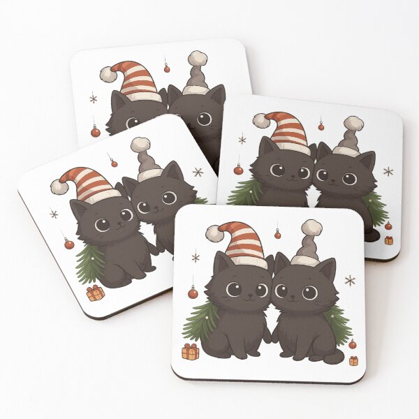 Item preview, Festive Black Cat Duo designed and sold by Cat-loveparttime.