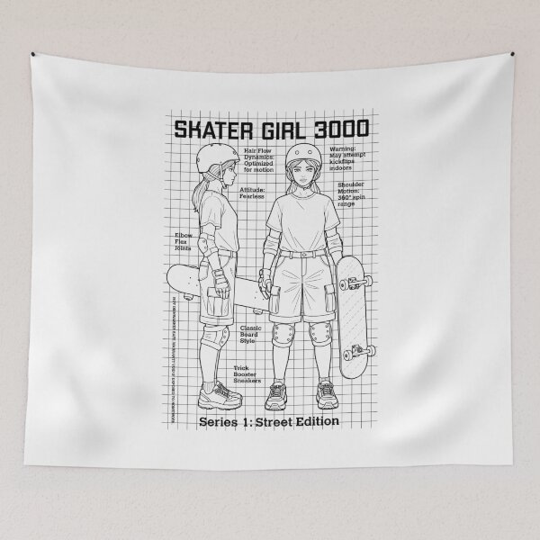 Item preview, Skater Girl Funny Joke Action Figure Skateboarder Skate designed and sold by GrandeDuc.