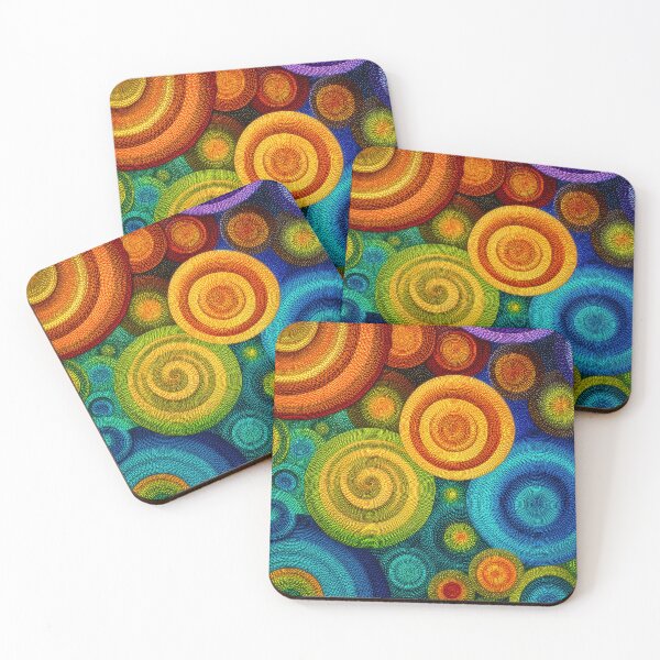 Item preview, Abstract concentric circles in vibrant multicolor layered composition designed and sold by Jirka Svetlik, Studio Illuvision.