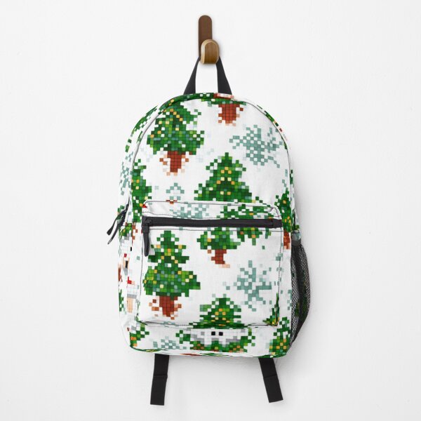 Item preview, Pixel Art Christmas Trees With Santa Claus Faces And Snowflakes—Festive Holiday Pattern designed and sold by KanDa-Shop.
