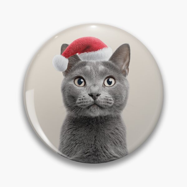 Item preview, Chartreux cat with Christmas Hat – Festive Chartreux cat Xmas Design designed and sold by LazyOwlStore.