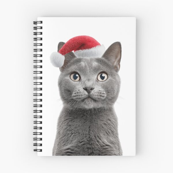 Item preview, Chartreux cat with Christmas Hat – Festive Chartreux cat Xmas Design designed and sold by LazyOwlStore.