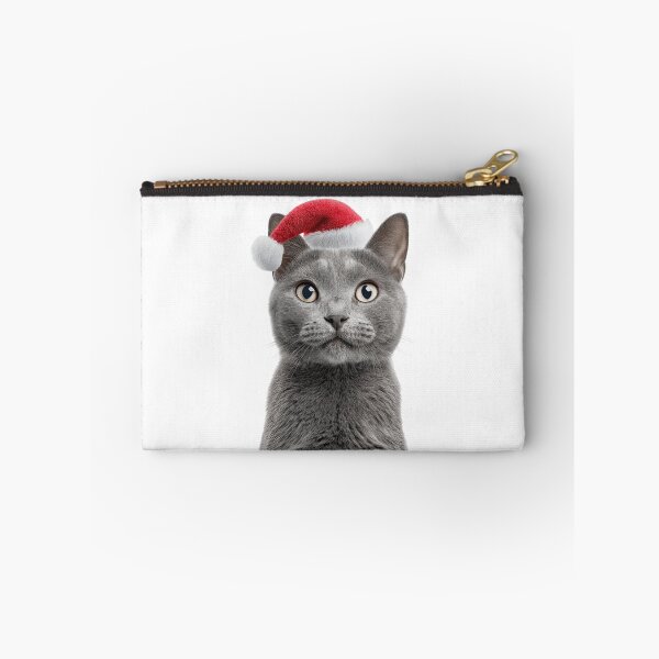 Item preview, Chartreux cat with Christmas Hat – Festive Chartreux cat Xmas Design designed and sold by LazyOwlStore.