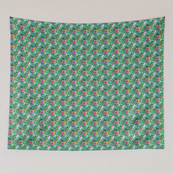 Item preview, Lush Tropical Foliage Pattern, Vibrant Botanical Design, Summer Paradise Leaves designed and sold by The Cozy Stripe | Modern Textile Stories.