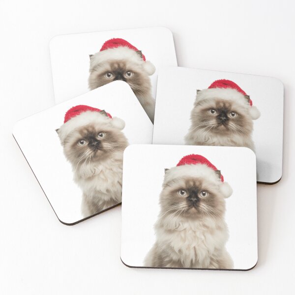 Item preview, Himalayan cat with Christmas Hat – Festive Himalayan cat Xmas Design designed and sold by LazyOwlStore.
