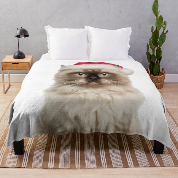 Item preview, Himalayan cat with Christmas Hat – Festive Himalayan cat Xmas Design designed and sold by LazyOwlStore.