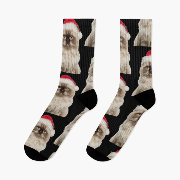 Item preview, Himalayan cat with Christmas Hat – Festive Himalayan cat Xmas Design designed and sold by LazyOwlStore.