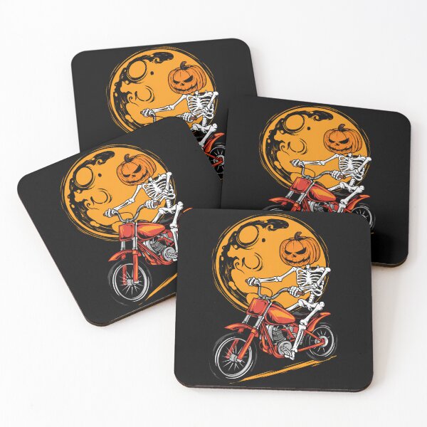 Item preview, Pumpkin Skeleton Dirt Bike Halloween Motocross designed and sold by savrmiller.