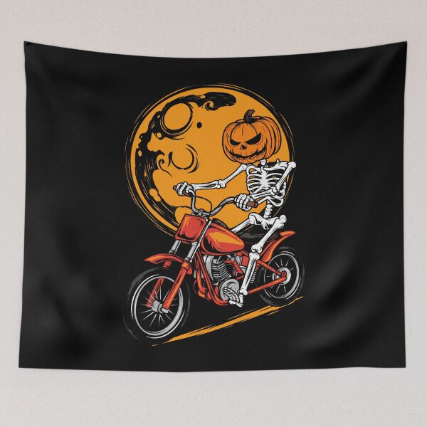 Item preview, Pumpkin Skeleton Dirt Bike Halloween Motocross designed and sold by savrmiller.