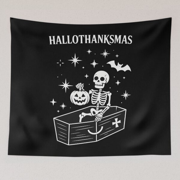 Item preview, Hallothanksmas - Halloween Thanksgiving Christmas Skeleton designed and sold by tabdejinti.