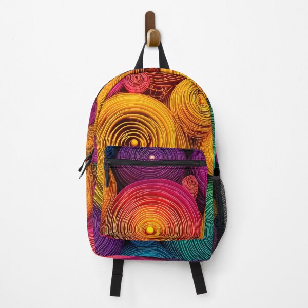 Item preview, Multicolored concentric circles abstract texture with detailed weave effect designed and sold by Jirka Svetlik, Studio Illuvision.