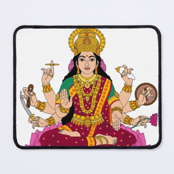 Item preview, Goddess Vijaya Lakshmi Digital Painting | Diwali Special Hindu Wall Art | Victory & Prosperity Artwork designed and sold by Harshit_Digital_Arts.