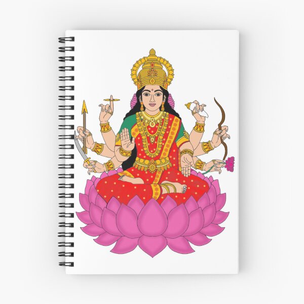 Item preview, Goddess Veer Lakshmi Digital Painting | Diwali Special Hindu Wall Art | Courage & Prosperity Artwork designed and sold by Harshit_Digital_Arts.