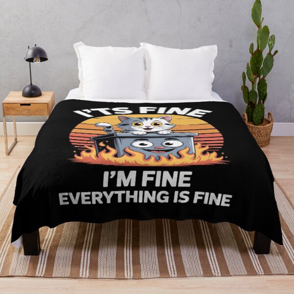Item preview, Dumpster Fire Its Fine I'm Fine Everything Is Fine cat designed and sold by procionartss.