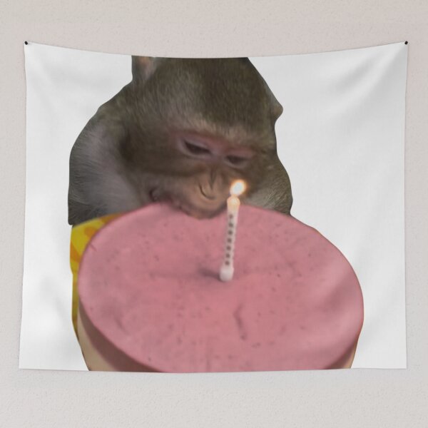 Item preview, monkey eating birthday cake  designed and sold by monkey zone.