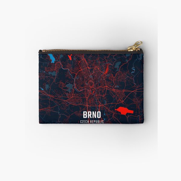 Item preview, Brno Red & Blue Minimalist Map designed and sold by HomeLivingCo.