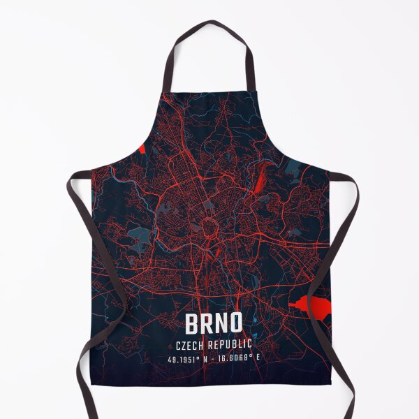 Item preview, Brno Red & Blue Minimalist Map designed and sold by HomeLivingCo.